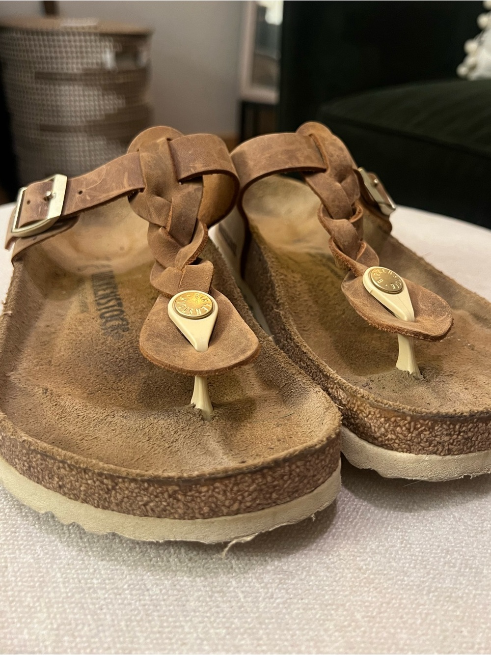 Birkenstock Gizeh Braided Sandal in Cognac - Picture 7 of 12